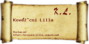 Kovácsi Lilla névjegykártya